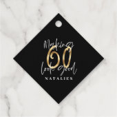 Étiquettes Cadeau typographie moderne or 60e anniversaire merci (Devant)