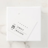 ÉTIQUETTES CADEAU TYPOGRAPHIE NOIRE ET BLANC MODERNE MERCI MARIAGE (En situation)