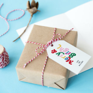Étiquettes-cadeau Typographie rétro moderne et colorée