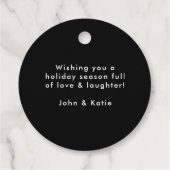 Étiquettes Cadeau Typographie rétro Noir et blanc Joyeux jours férié (Dos)