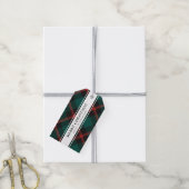 Étiquettes-cadeau Typographie simple Buffle vert Plaid Noël (Avec de la ficelle)