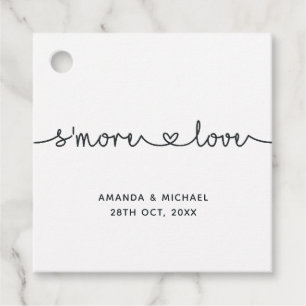 Étiquettes Cadeau Typographie simpliste noir et blanc S'more Love