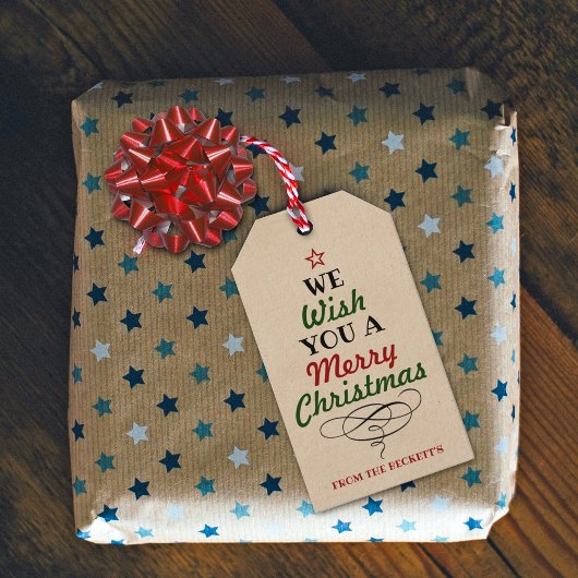 Étiquettes-cadeau Typographie tendance Noël Arbre de Noël