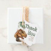 Étiquettes Cadeau Tyronasaurus Rex Dinosaur Merci d'anniversaire (En situation)