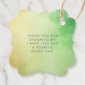 Étiquettes Cadeau Tyronasaurus Rex Dinosaur Merci d'anniversaire (Dos)