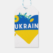 Étiquettes-cadeau Ukraine Carré de coeur de fleurs (Dos)
