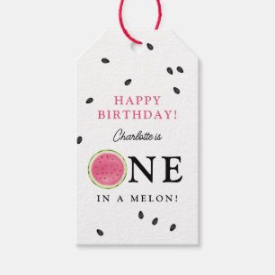 Étiquettes-cadeau Un anniversaire d'été à la pastèque One in a Melon