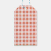 Étiquettes-cadeau Un anniversaire Peach doux Rustique Gingham 1 an (Dos)