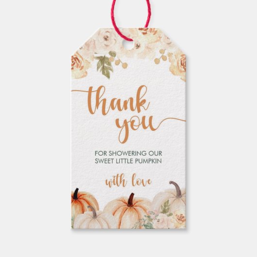 Étiquettes-cadeau Un Baby shower Automne Un Peu Citrouille (Devant)