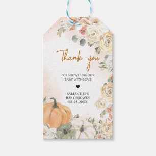 Étiquettes-cadeau Un Baby shower Automne Un Peu Citrouille Favoriser