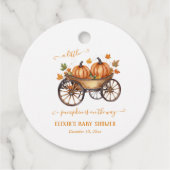 Étiquettes Cadeau Un Baby shower D'Automne Un Peu Citrouille Neutre (Devant)