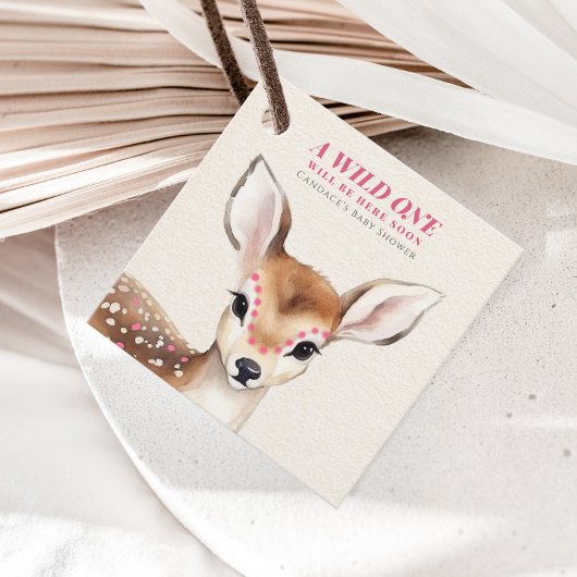 Étiquettes Cadeau Un Baby shower de cerfs en forme de  rose