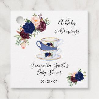 Étiquettes Cadeau Un bébé brasse le baby shower de thé de la marine