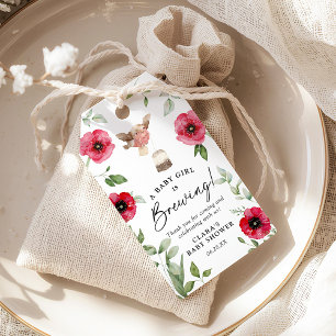 Étiquettes-cadeau "Un bébé brasse" Merci de Baby shower de thé