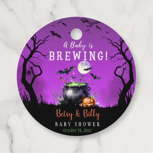 Étiquettes Cadeau Un bébé brasse un Baby shower d'Halloween (Dos)