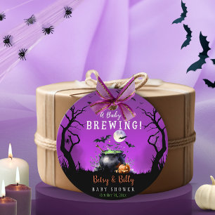 Étiquettes Cadeau Un bébé brasse un Baby shower d'Halloween