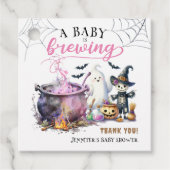 Étiquettes Cadeau Un bébé brasse une fille Baby shower d'Halloween r (Devant)