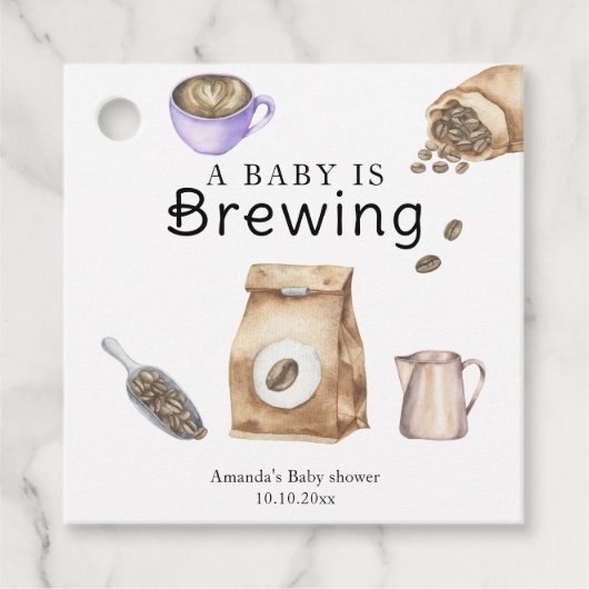 Étiquettes Cadeau Un Bébé Brûle Un Baby shower De Coupe Du Café (Devant)