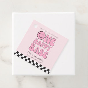 Étiquettes Cadeau Un Bébé heureux, joyeux visage rose
