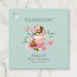 Étiquettes Cadeau Un bébé prépare le Baby shower vintage du tea part