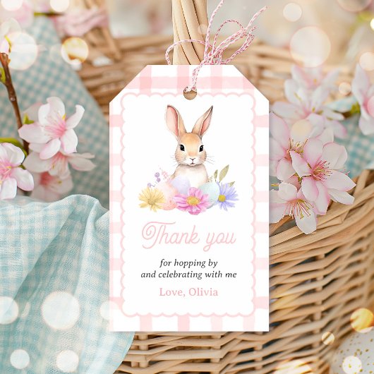Étiquettes-cadeau Un Bunny Pastel Printemps Lapin Rose Anniversaire 