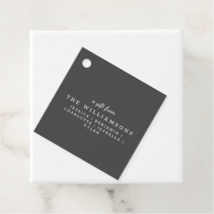 Étiquettes Cadeau Un Cadeau Personnalisé De Moderne Élégant Black Ch