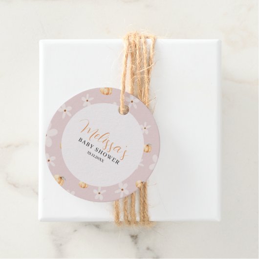 Étiquettes Cadeau Un Citrouille d'automne un peu Citrouille et un Ba (En situation)