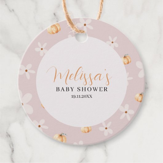 Étiquettes Cadeau Un Citrouille d'automne un peu Citrouille et un Ba (Devant)