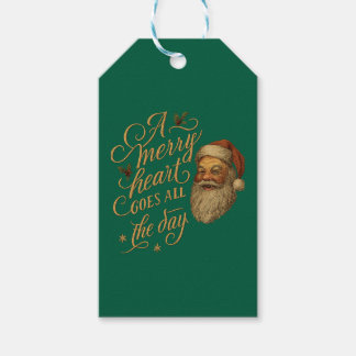 Étiquettes-cadeau Un cœur joyeux va tout le jour