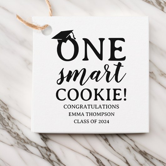 Étiquettes Cadeau Un Cookie Intelligent Classe De 2024 Graduation
