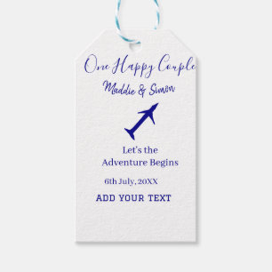 Étiquettes-cadeau Un couple heureux, l'aventure du mariage commence 
