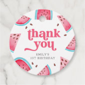 Étiquettes Cadeau Un dans la pastèque Melon 1er Merci d'anniversaire (Devant)