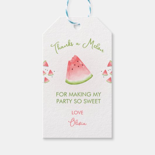 Étiquettes-cadeau Un dans la pastèque Melon Anniversaire (Devant)