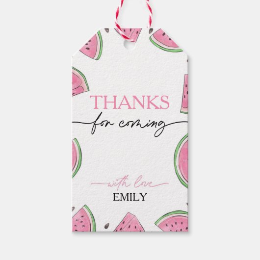 Étiquettes-cadeau Un Dans Un Melon Anniversaire Merci De Pastèque (Devant)