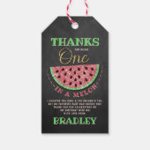 Étiquettes-cadeau Un dans un Melon Chalkboard 1er anniversaire Merci (Devant)