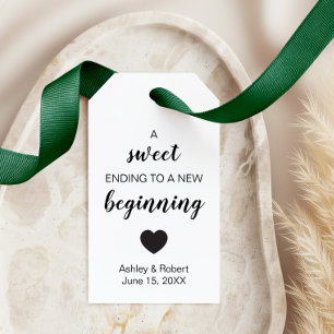 Étiquettes-cadeau Un doux final à un nouveau début Cadeau de mariage
