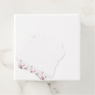 Étiquettes Cadeau Un étonnant motif floral bleu et rose contraste un