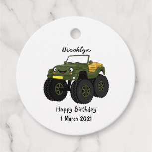 Étiquettes Cadeau Un Green Monster truck