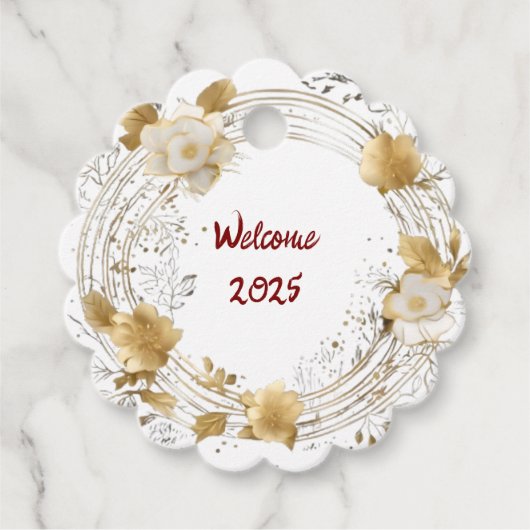 Étiquettes Cadeau "Un Imaginaire floral du Nouvel An" (Devant)