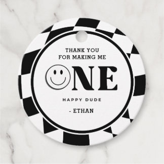 Étiquettes Cadeau Un joyeux garçon de 1er anniversaire Merci