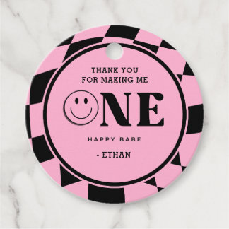 Étiquettes Cadeau Un joyeux garçon de 1er anniversaire Merci