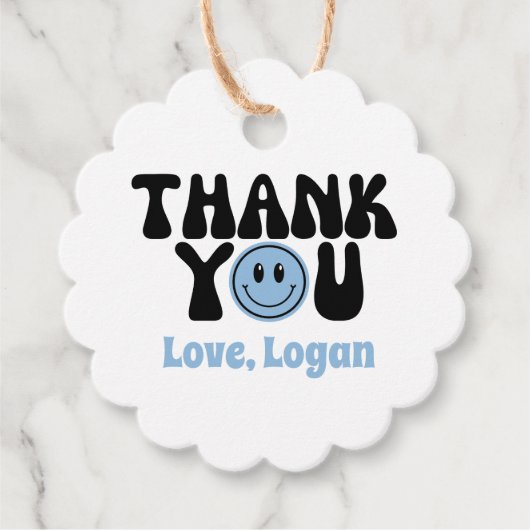 Étiquettes Cadeau Un joyeux Merci de garçon de race (Devant)