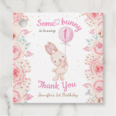 Étiquettes Cadeau Un lapin est UN ! Fille rose 1er anniversaire (Devant)
