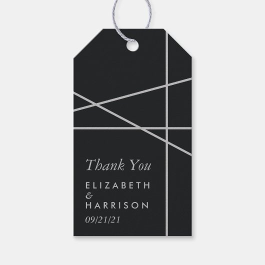 Étiquettes-cadeau Un mariage de style géométrique simple (Devant)