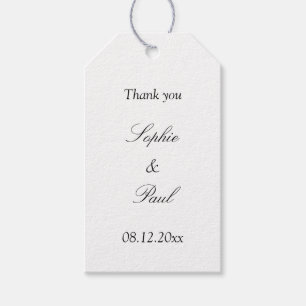 Étiquettes-cadeau Un mariage minimaliste élégant favorise le Merci
