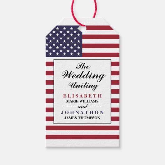 Étiquettes-cadeau Un mariage pour drapeau américain (Devant)
