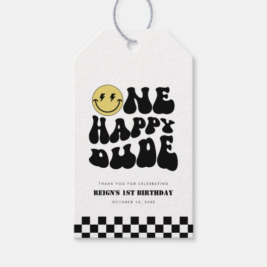 Étiquettes-cadeau Un mec heureux | Garçons Rad Enfants 1er anniversa (Devant)
