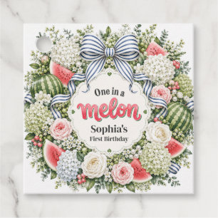 Étiquettes Cadeau Un melon pour une naissance Fleur pastel pour un p