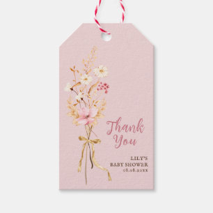 Étiquettes-cadeau Un Merci De Baby shower Boho Un Petit Fleur sauvag