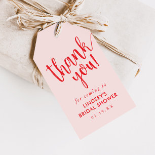 Étiquettes-cadeau Un Merci de Fête des mariées simple à main